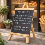 빵집 미니분필칠판 대형 베이커리 안내보드판 빵나오는 시간 가게 메뉴판 매장용 보드판 : More mall