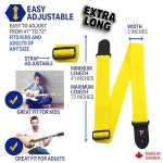 페리의 가죽 기타 스트랩 - 네일론 핏 일렉트릭 자카드 조절 가능한 4172인치 및 베이 Black 41 -72 : 픽픽커머스