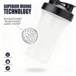 셰이커 병, 단백질 믹서 병, 와이어 거품이 있는 스포츠 셰이커 병, 단백질 쉐이크 및 운동 전에 적합, 32온스, 클리어 / 블랙 : 딜리고큐브