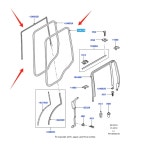 랜드로버 레인지로버 2002 2009 L322용 LR013938 CFB000011 CFB000012 앞좌석 좌우 운전석 도어 씰 스트립 CGB000011-REAR : 빅그로우5