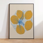 유화그리기키트 그물 가방에 현대 간단한 5 레몬 벽 아트 인쇄 캔버스 회화 포스터 거실 홈 장식 : kickoff