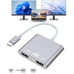 USB C 썬더볼트 3 도킹 스테이션 C타입-듀얼 4K UHD 디스플레이 컨버터 미러 및 확장 모드 MST 허브 Surface Pro7 XPS PC용 : 분당플렉스72