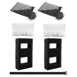 퓨페스터디 2 플루발 SPEC, EVO, 베타, 플렉스 데스크톱 수족관 시리즈용 필터 미디어 핏 세트, 세라믹 링 2개, 폼 A1376 활성탄 케이블 1개... 