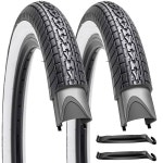 화이트 타이어 접이식 6.9cm(20 자전거 2 트레일용 50.8 2.35인치) x 통근자 도시 크루저 벽 비치 (블랙 레버, 하이브리드 블랙 simeiqi... 