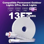 Go ee 영구 실외등 프로 데크 조명 IP68 방수 연장 코드 13피트 케이블 H706A H706B H706C H705D /E /F H7067 H7068 H7069 화이트... 