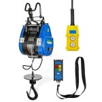 Mxmoonant 1100lb 전기 호이스트 트 장착된 지원(500kg/30m) 휴대용 및 펜던트 제어 업데이트된 안전 구리 모터가 윈치 크레인, 12m/min 알... 