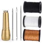 가죽 바느질 키트 송곳 교체 가능한 다기능 신발 수리 도구 펀치 스티치 바늘 Leathercraft : 천관소소온