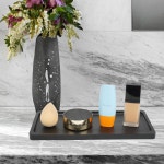 대나무 배니티 트레이 블랙 카운터 11 8L 5W 55H 인치 드레서 변기 탱크 정리 장식 디스플레이용 Black : liebe-