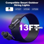 13FT 스마트 야외 스트링 조명 연장 코드 4M POWER LOGIC 케이블 3핀 플러그 포함 Go ee H7037 H7038 u200EH7039 과 호환됨 13FT... 