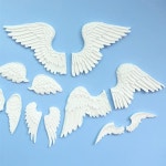 9차이 천사 날개 UV 수지 실리콘 몰드 퐁당 초콜릿 캔디 Gumpaste 롤리팝 크리스탈 에폭시 부드러운 점토 베이킹 도구 C342 : 천관소소온