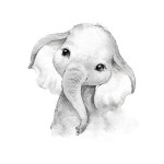 북유럽 모던 그레이 귀여운 동물 코끼리 기린 고양이 프린트 캔버스 페인팅 터 거실 놀이방 방 홈 장식 G1353 1 21x30cm NoFrame : 기쁨한스푼