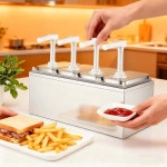 2 11 쿼트 스테인리스 소스 펌프 디스펜서 방지 및 시럽 조미료 사용 스테이션 상업용  1L 1 Head : 해직타