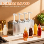 2 11 쿼트 스테인리스 소스 펌프 디스펜서 방지 및 시럽 조미료 사용 스테이션 상업용  1L 1 Head : 해직타