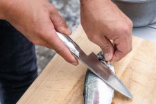 TOJIRO×TSBBQ 올스텐 아웃도어 소매날 나이프 (우) 120mm TSBBQ-017 : M2Trading