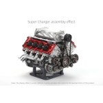 오비오키데이 RC 1 10 금속 무빙 부품이 장착된 슈퍼차저 모델, V8 미니 엔진 모터 모델 DIY 조립 장난감 세트 CNC 다이내믹 비주얼 슈퍼차저... 