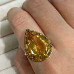 시트린 원석 반지 실버925 : 로쿠 쥬얼리