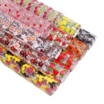 딸기 레몬 꽃 젤리 인조 가죽 투명 PVC 시트 비닐 DIY 활 공예 커버 J1420 20x30cm : 추월소소온