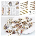 보이 불규칙 광산 몰드 DIY 공예 실리콘 가장자 16 호환 팅 액세서리 클립 키트 16 Hair Clips : 제뉴어리 플레이스