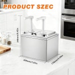 11 쿼트 스테인리스 소스 펌프 디스펜서 조미료 스테이션 분리형... 허니 시럽 드레싱 상업용 가정용 주방 사용 헤드 2개 1L 1L 1 Head : 홍운금교