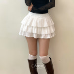 속바지O 허리밴딩 러블리 캉캉 프릴 미니 스커트 2color : 아라유.