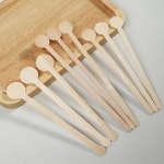 100PCS 라운드 일회용 교반기 가정용 나무 카페 커피 스틱 또는 교반 100pc 14cm : 옷장속모아