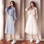 다이루어질지니 수지 옷 자켓 스커트 원피스 샤 2화 3화 기가영 프릴 단품 블루 자켓 S : 828282구매대행