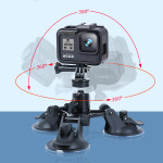 DJI 오즈모 액션 6 5 4 고프로 13 12 11 10 9 8용 트리플 석션 컵 마운트 인스타360 X5 X4 X3용 14인치 표준 나사 어댑터 포함 : 골든104
