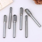 텅스텐 카바이드 로터리 파일 버 6mm 1/4 샹크 C 볼 노즈 실린더 싱글 컷 밀링 커터 (금형 조각 공구용) 1개 : 군라드