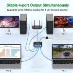 1000Mbps 이더넷 분배기 어댑터 LAN 커넥터 RJ45 1-4 기가비트 네트워크 (컴퓨터 라우터 노트북 PC용) : 마니소소온