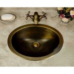 소형 타원형 세면기 구리 미니 화장실 간이 욕실 세면대 탑볼 : 월드바잉331