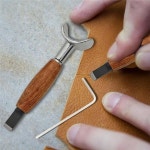 가죽 공예용 회전식 칼 조각 도구 예술적이고 실용적인 가죽 프로젝트를 수동 도구 : 유인01