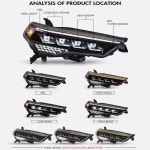 Toyota 4Runner 2014-2020 헤드 라이트 어셈블리 다이나믹 턴 드라이빙 헤드 라이트 수정 된 LED 자동차 램프 액세서리 : 프린스타74