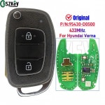 CNSZKEY 현대 베르나 2017 플립 접이식 원격 키 칩 블레이드 없음 PN: 95430-D0500 2 버튼 434Mhz FSK : 선업쇼핑