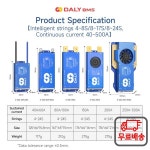 DALY 100 스마트 BMS 4S 12S 블루투스 APP 밸런스 UART CANBUS RS485 40A Lifepo4 리튬 이온 LTO : 다이렉트스토어17