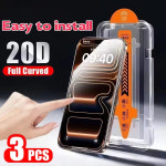 1-3PCS 8K HD 소수성 코팅 설치 화면 보호기 아이폰 17 프로 17프로 아이폰17프로 보호 강화유리 : 골든107