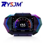 정시출고 품질보증 P24 자동차 스마트 게이지 디지털 속도계 헤드업 디스플레이 LCD 화면 OBD2+GPS+경사수 온도 연료 소비 경사 HUD... 