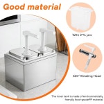 11 쿼트 스테인리스 소스 펌프 디스펜서 조미료 스테이션 분리형... 허니 시럽 드레싱 상업용 가정용 주방 사용 헤드 2개 1L 1L 1 Head : 홍운금교