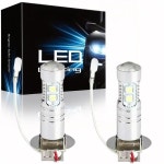 2PCS H3 LED 안개 운전등 전구 변환 키트 슈퍼 브라이트 DRL 6000K 화이트 : 프라임상사45