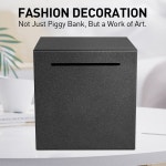 프로스티드 블랙 저금통 20x20x20cm 단방향 동전 투입구 금속 파손 방지 저축 용기 : 퓨전마켓-