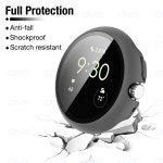 호환 Google Pixel Watch 21용 유리케이스 - 풀 커버 스크린 프로텍터 강화 유리 및 하드 PC 범퍼 보호 쉘 액세서리 : 골든104