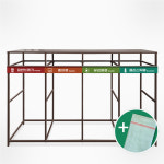 스틸 지붕형 분리수거대 200리터 3구 대용량 야외 학교 아파트 재활용 쓰레기 마대걸이 : 주식회사 서진기업