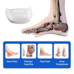 WALKROFEET 3/4 아치 지지대 중족골 지지 오르토틱스 과발음 깔창이 발바닥 근막염, 아치, 발뒤꿈치 및 발목 발 통증을 완화합니다 흰색... 