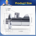 헤테시 앵글 밸브 NPT 1/2인치 입구 x 9/16인치 출구 1/4 턴 워터... 수도꼭지 및 화장실용 아메리칸 스레드 폴리싱 크롬(실버) : amazing003