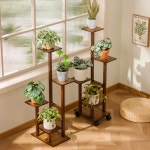 다층 원목 식물 선반  꽃 테이블 거실 바닥에 서있는 수납 발코니 화분 : 길성유통1
