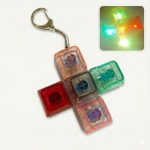 베르온 LED 청축 십자형 5구 키캡 키링, 투명 키캡 본체 + 팝컬러 키캡 : 카리스글로벌