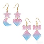 1개 귀걸이 펜던트 에폭시 레진 실리콘 몰드 혼합 스타일 쥬얼리 제작 주조 DIY 키체인 : 반월무역20