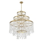 사보이 하우스 1-1868-15-322 루나 빈티지 모던 클리어 크리스탈 3층 샹들리에, 15-라이트 900 총 와트, 54인치 H x 45인치 W, 따뜻한 황동... 