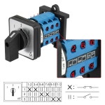 헤셴 캠 셀렉터 전환 스위치 SZW26 20 123.3 B11R 35mm DIN 레일 마운트 660V 20A 3 위치 3상 12 단자 CE TUV 목록 : 골든duffy4