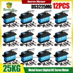 12PCS 25KG 디지털 RC 서보 DS3225 고토크 모터 180/270도 방수 조향 장치 1/8 1/10 스케일 RC 크롤러 비행기용 : 고봉상사
