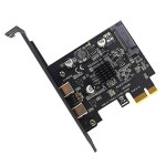 2포트 TYPEC PCIE 카드 Express 3.0 X1듀얼 USBC 확장 SATA 전원 USB3.2 Gen2 데스크탑 10Gbps ASM3142 칩 : jaydemall01